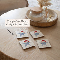 Santa Starfish Coaster Set