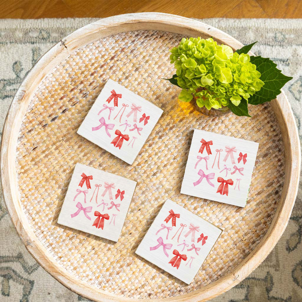 Watercolor Bows Coaster Set