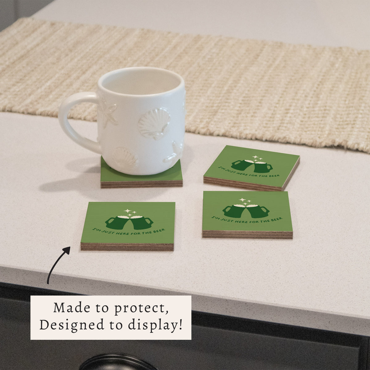Just Here For The Beer Coaster Set
