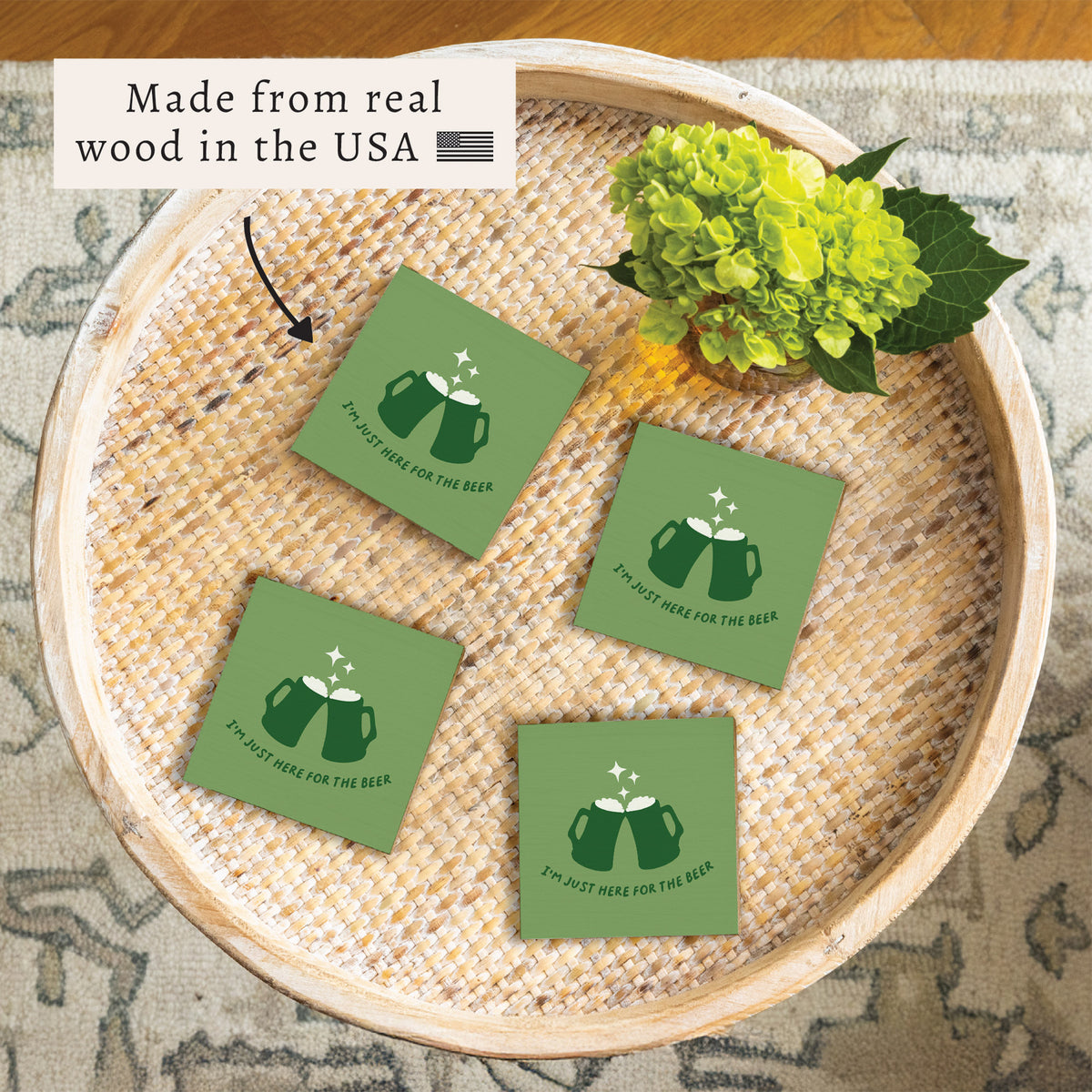Just Here For The Beer Coaster Set