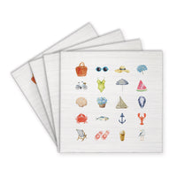 Beach Icons Coaster Set