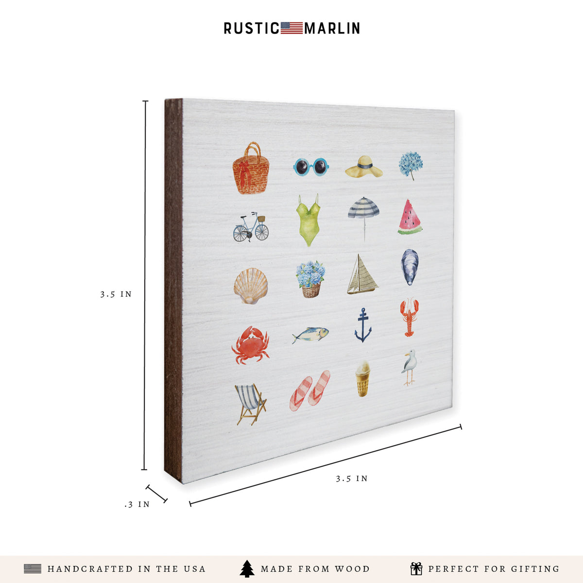 Beach Icons Coaster Set