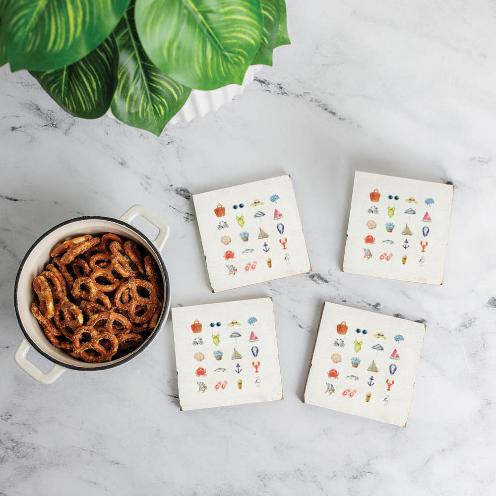 Beach Icons Coaster Set