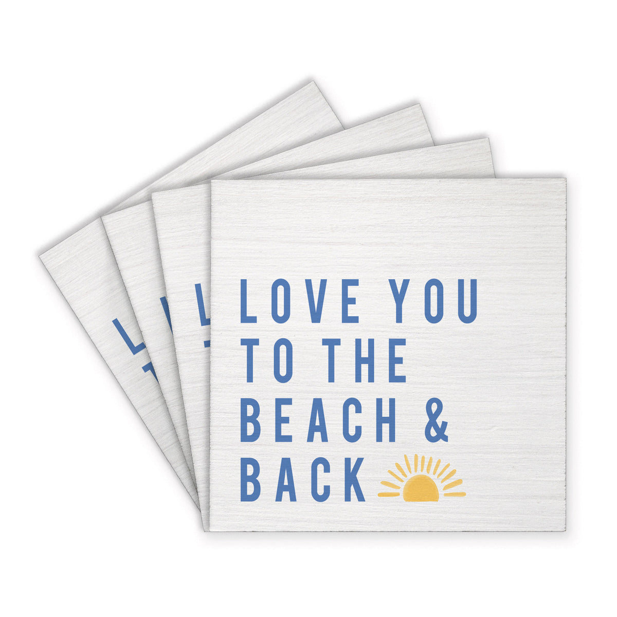 Love You To The Beach Sunset Coaster Set