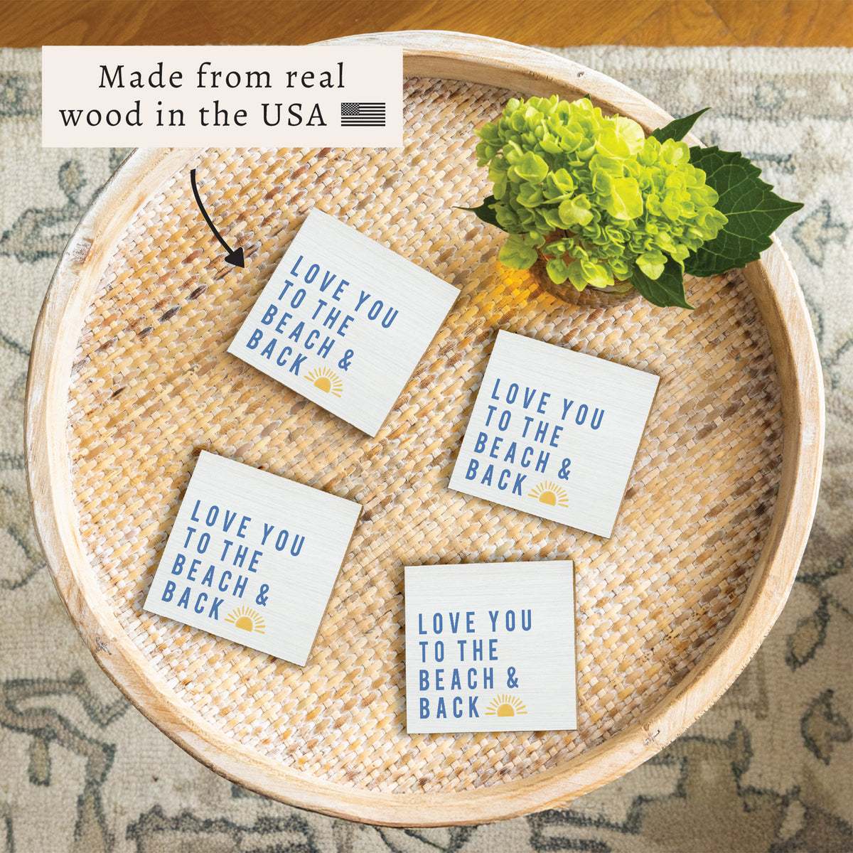 Love You To The Beach Sunset Coaster Set