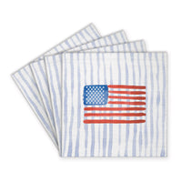 American Flag Watercolor Coaster Set | Americana Decor