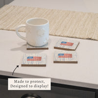 American Flag Watercolor Coaster Set | Americana Decor