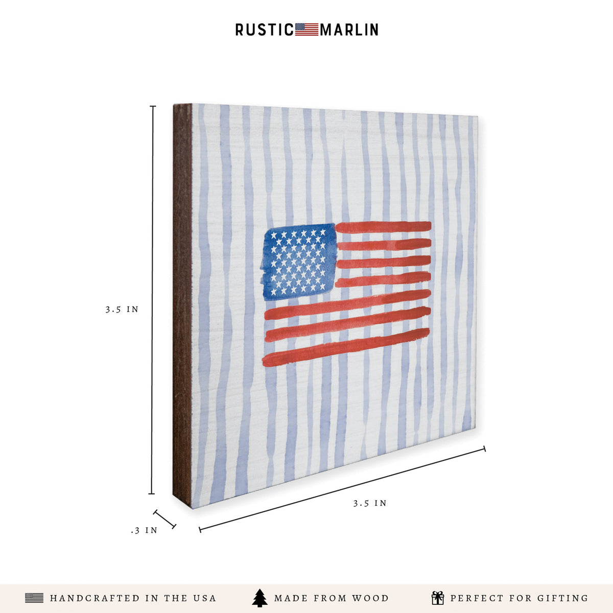 American Flag Watercolor Coaster Set | Americana Decor