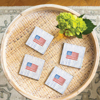 American Flag Watercolor Coaster Set