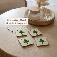 Maine Flag Coaster Set