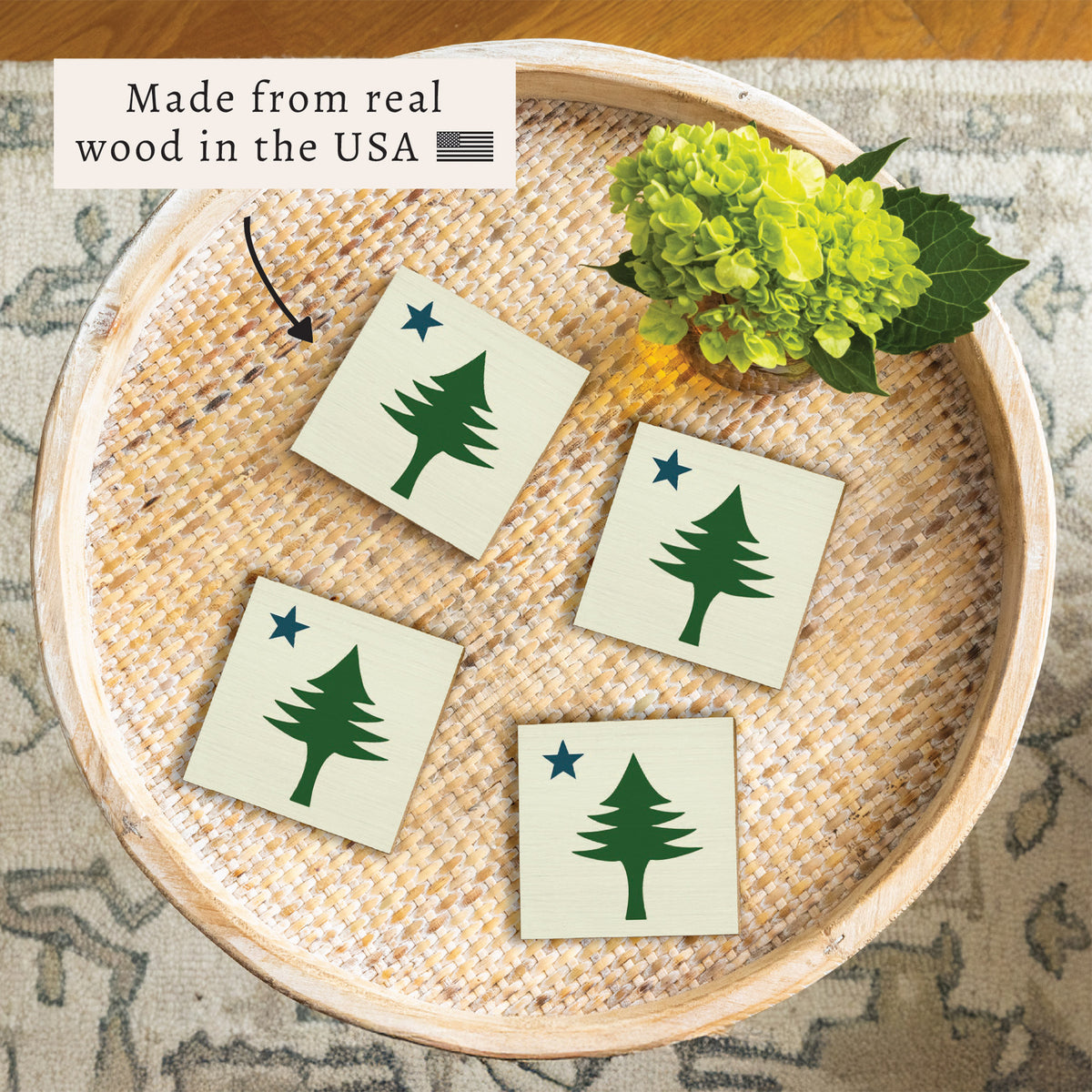 Maine Flag Coaster Set