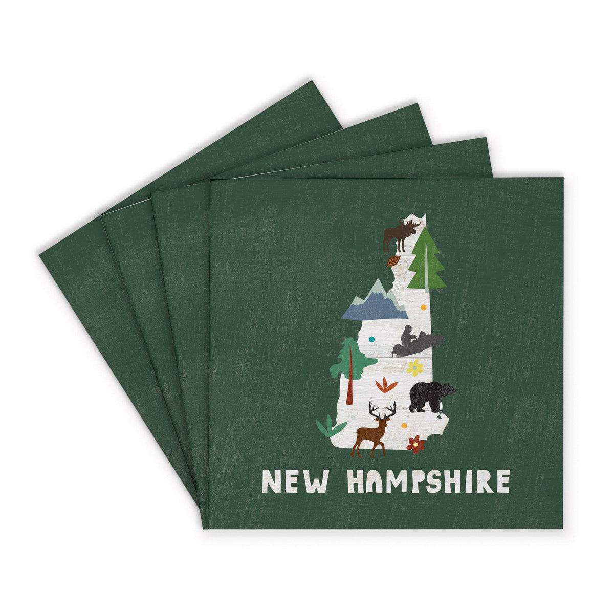 New Hampshire State Icons Coaster Set