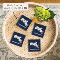 Massachusetts State Icons Coaster Set