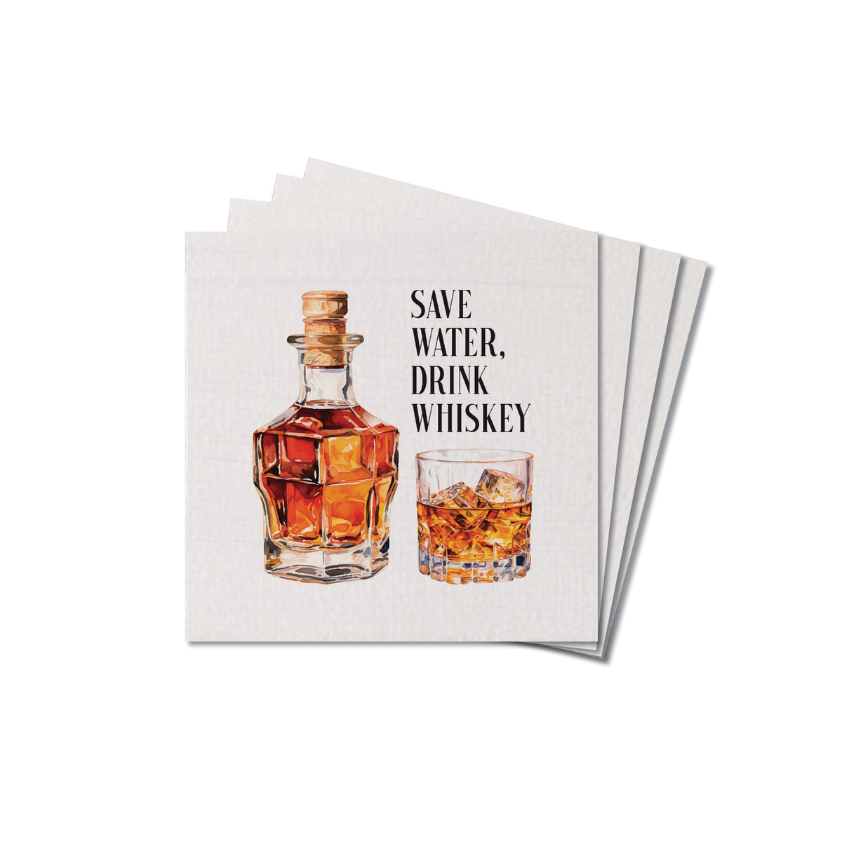 Save Water Drink Whiskey Coaster Set