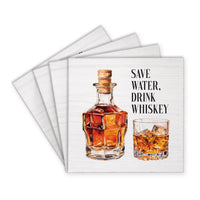 Save Water Drink Whiskey Coaster Set