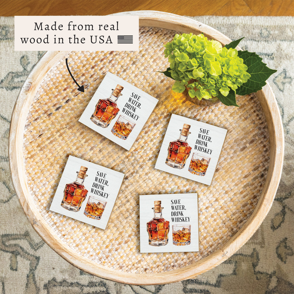 Save Water Drink Whiskey Coaster Set