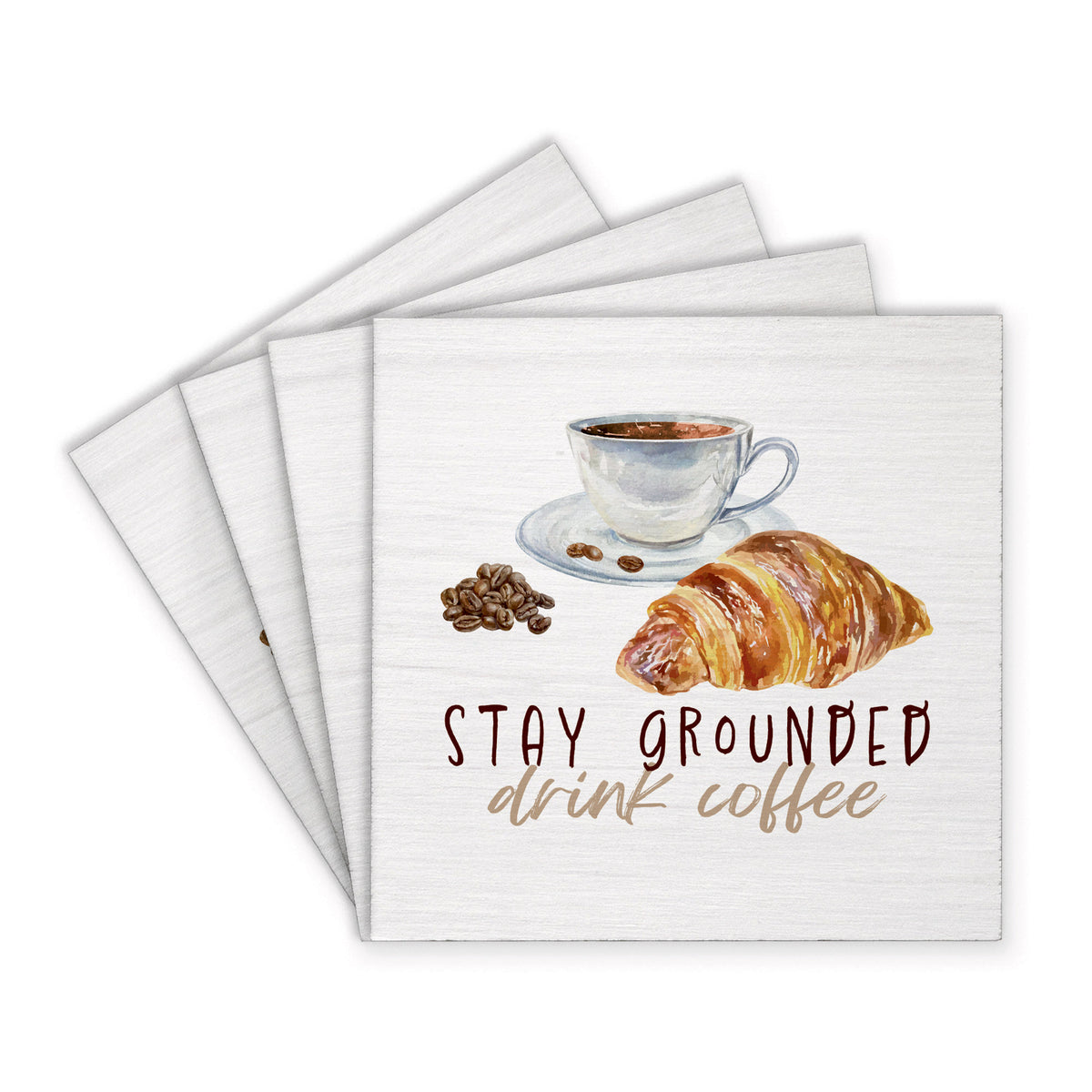 Stay Grounded Drink Coffee Coaster Set