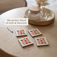 Strawberries Coaster Set