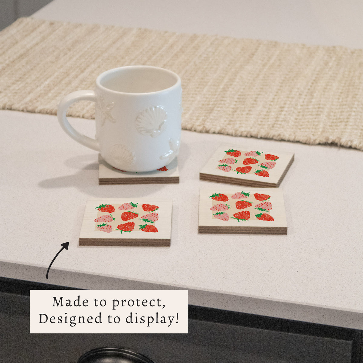 Strawberries Coaster Set