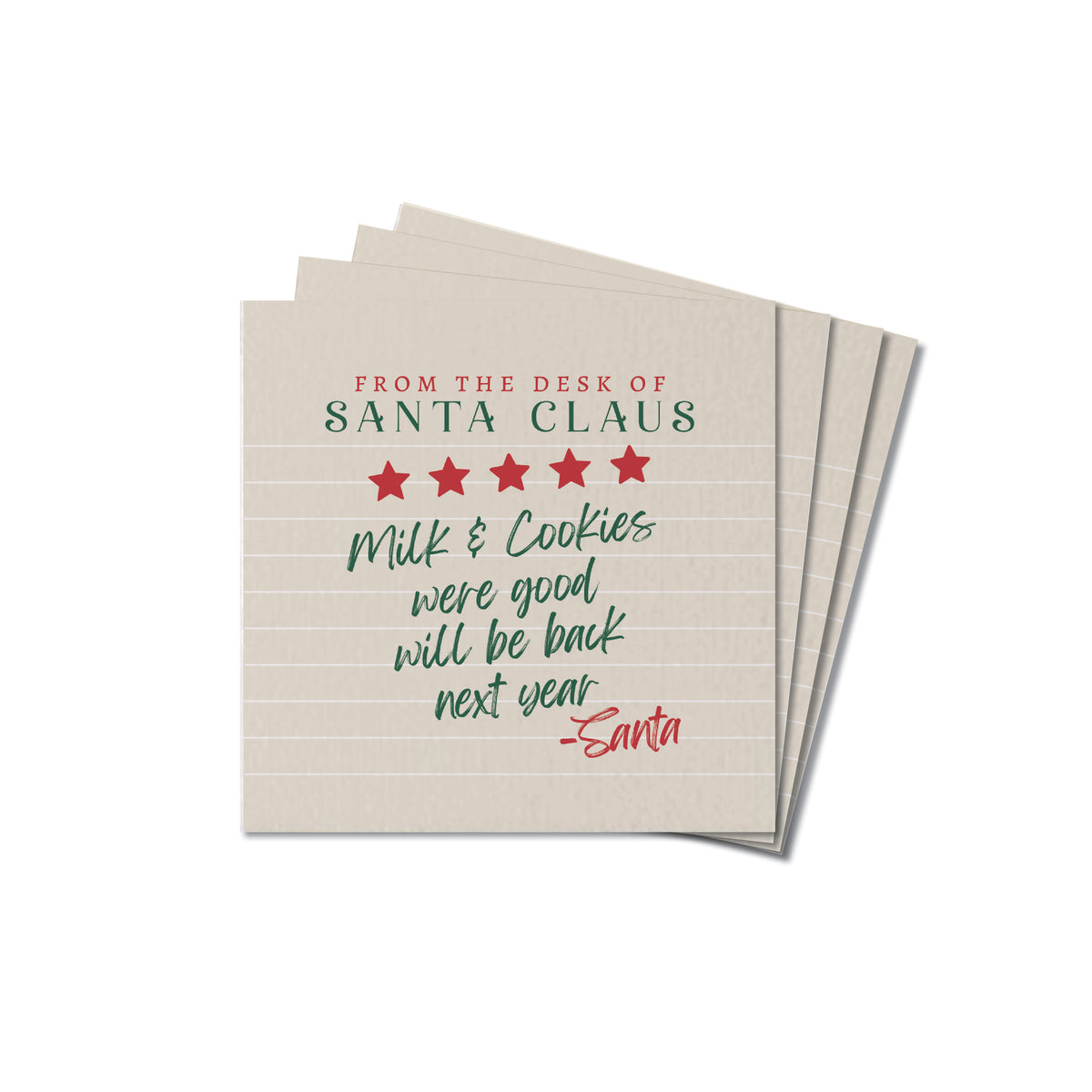 Santa Claus Milk & Cookies Coaster Set