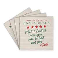 Santa Claus Milk & Cookies Coaster Set