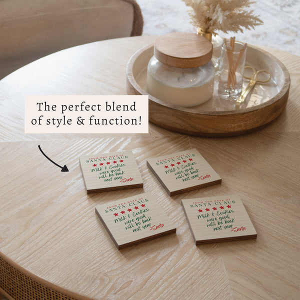 Santa Claus Milk & Cookies Coaster Set