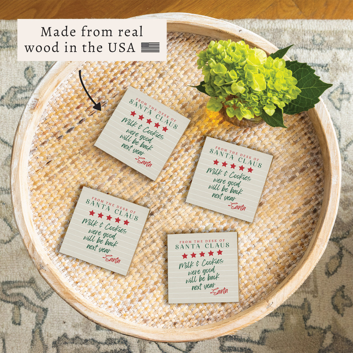 Santa Claus Milk & Cookies Coaster Set
