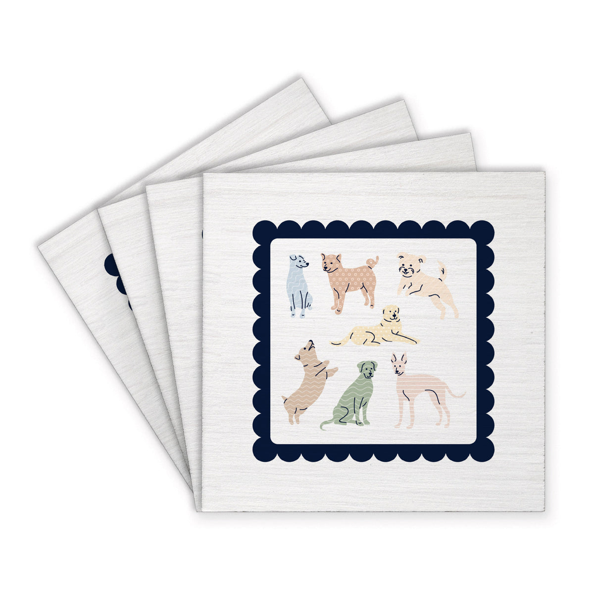 Dogs Stamp Coaster Set