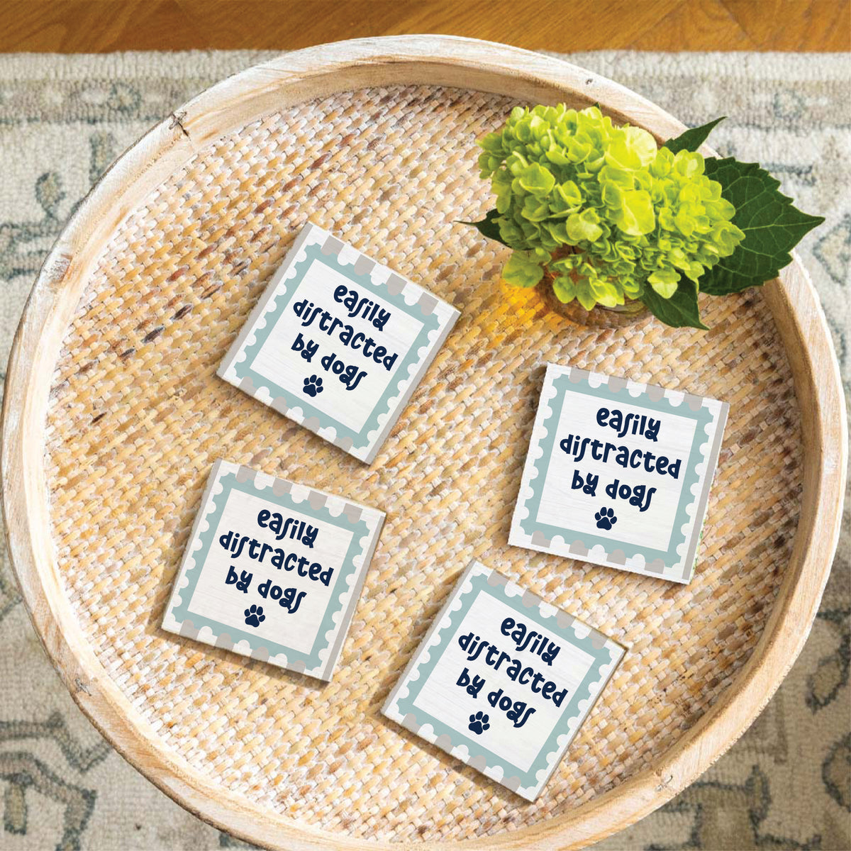 Easily Distracted By Dogs Coaster Set