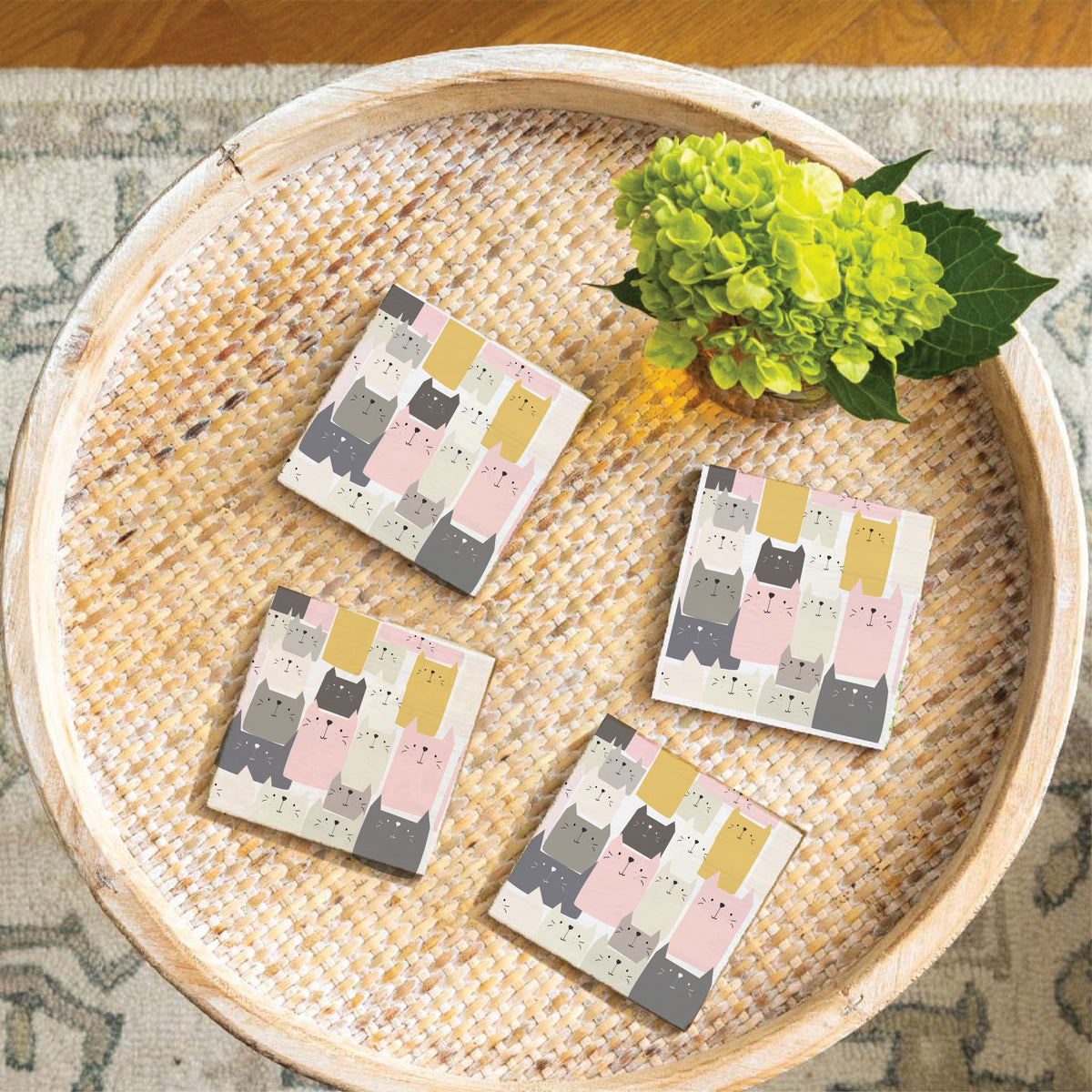 Cat Cluster Coaster Set
