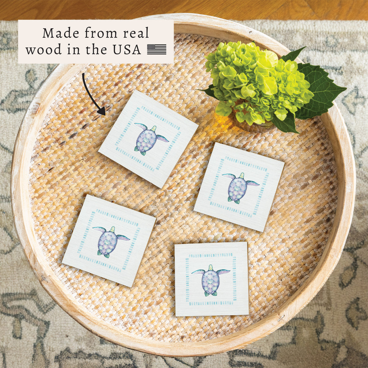 Sea Turtle Coaster Set