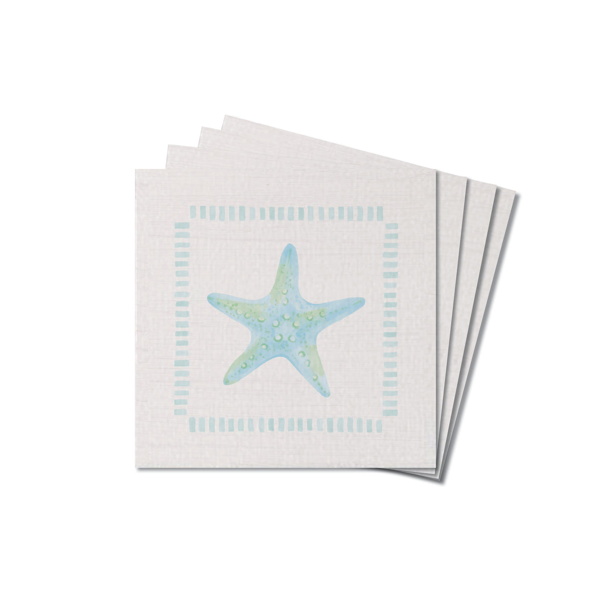 Seafoam Starfish Coaster Set