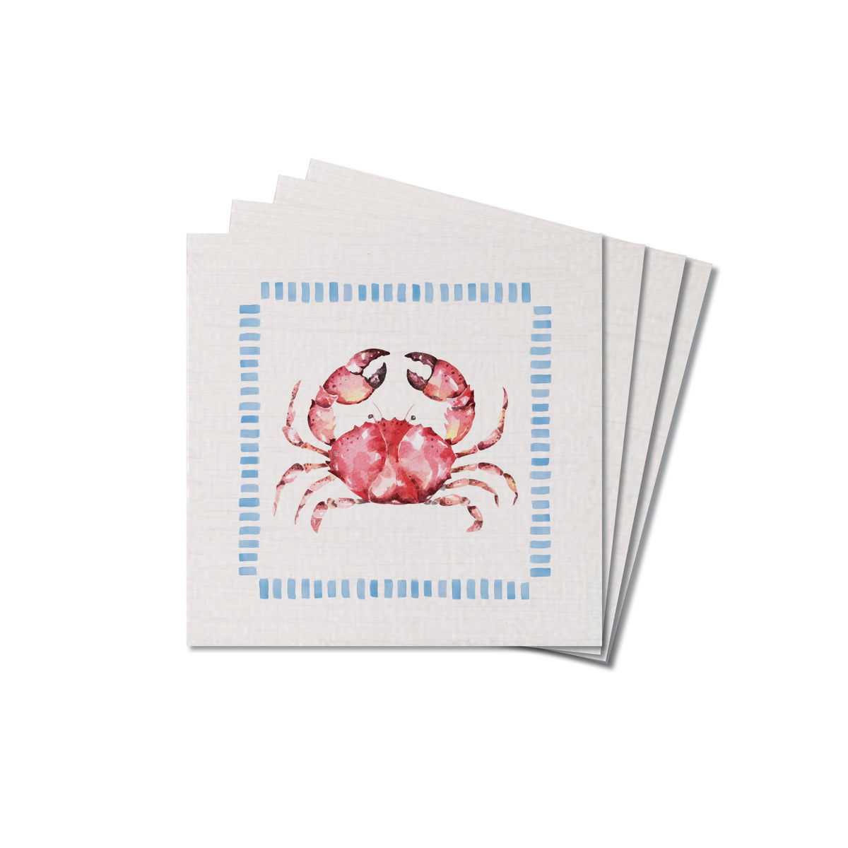 Stitched Crab Coaster Set