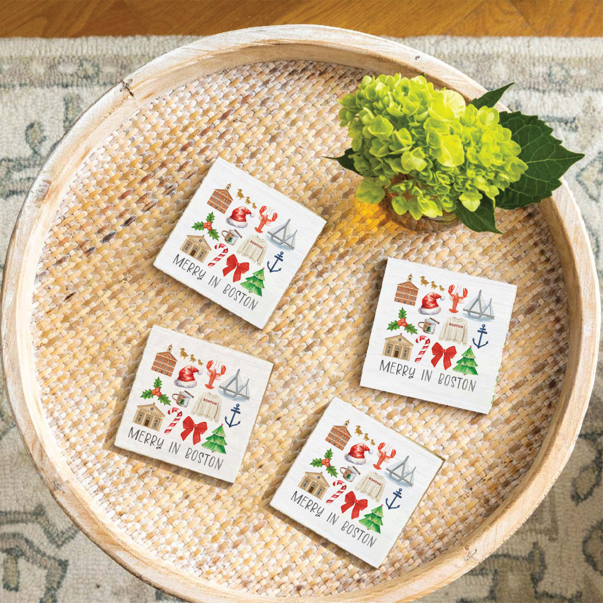 Merry In Boston Coaster Set