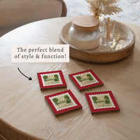 Boston Christmas Stamp Coaster Set