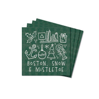 Boston Snow And Mistletoe Coaster Set
