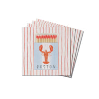 Pink Lobster Boston Match Box Coaster Set
