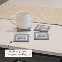 Boston Blue Stamp Coaster Set