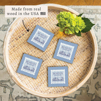 Boston Blue Stamp Coaster Set
