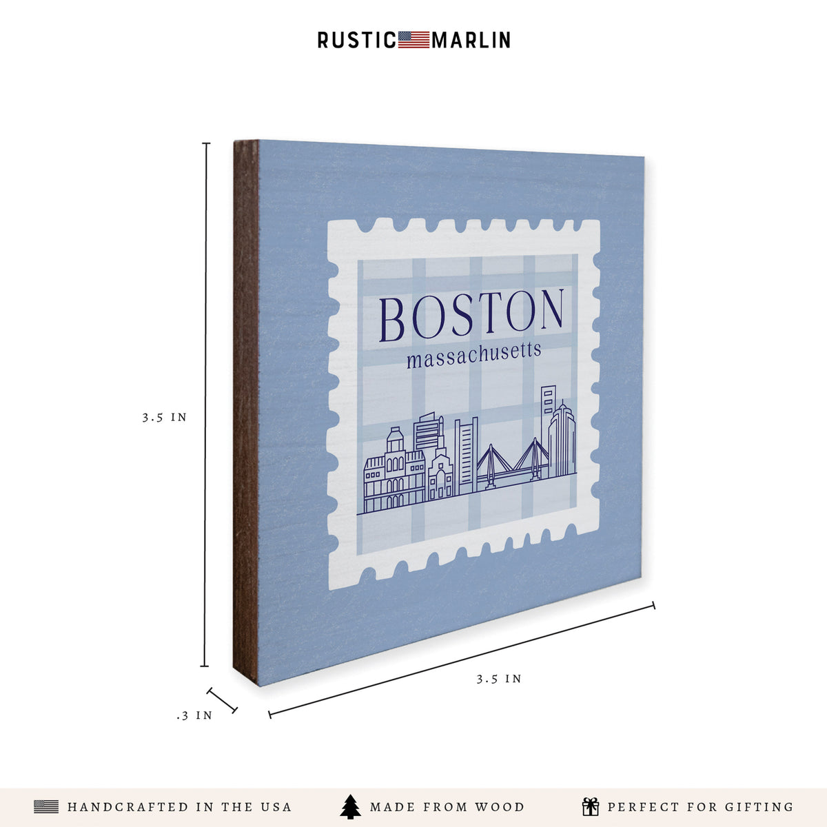 Boston Blue Stamp Coaster Set