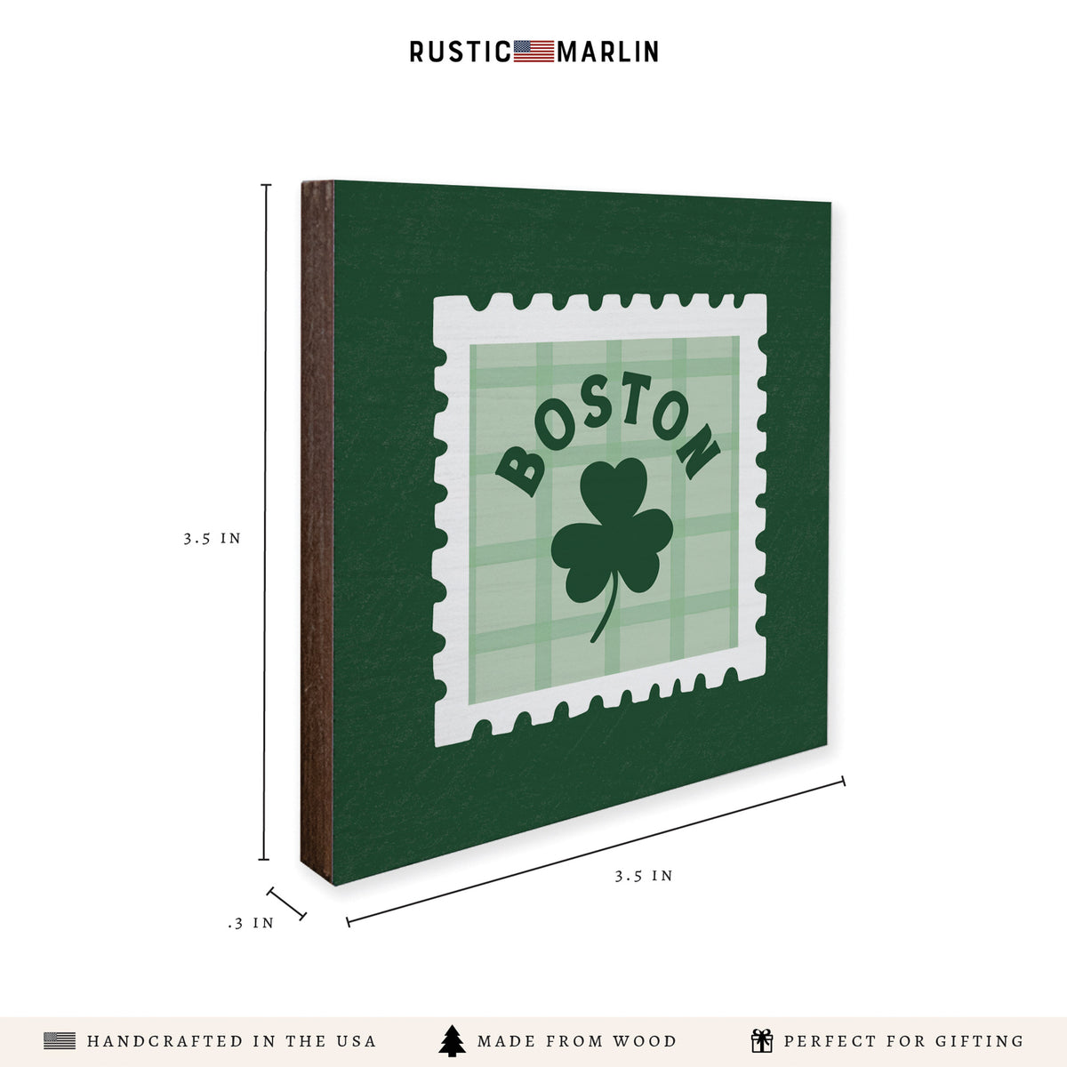 Boston Shamrock Stamp Coaster Set