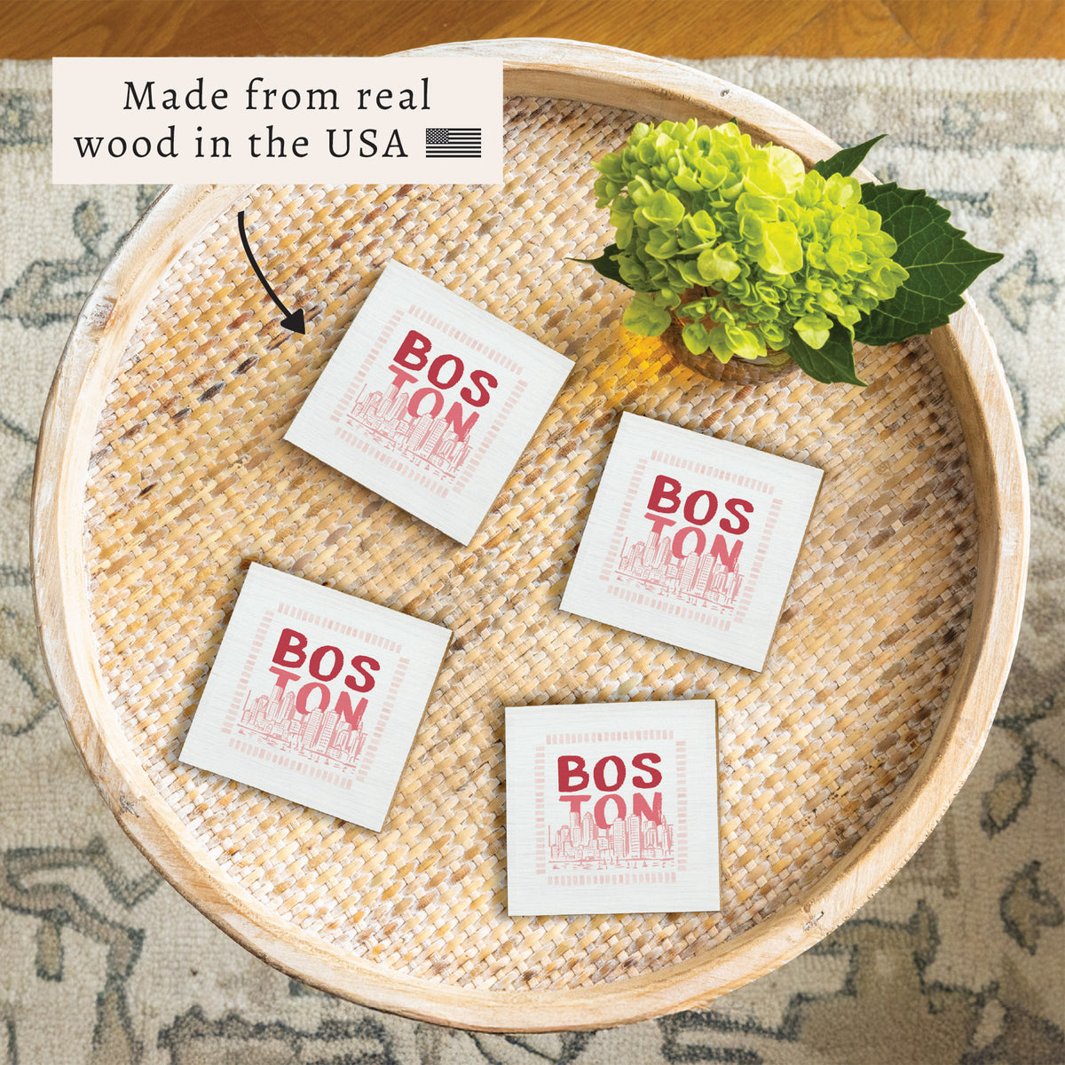 Boston Pink Coaster Set