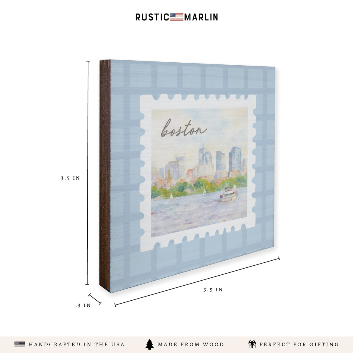 Boston Stamp Coaster Set