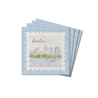 Boston City Stamp Coaster Set