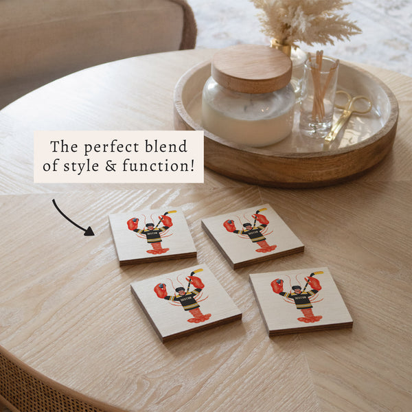 Boston Hockey Lobster Coaster Set