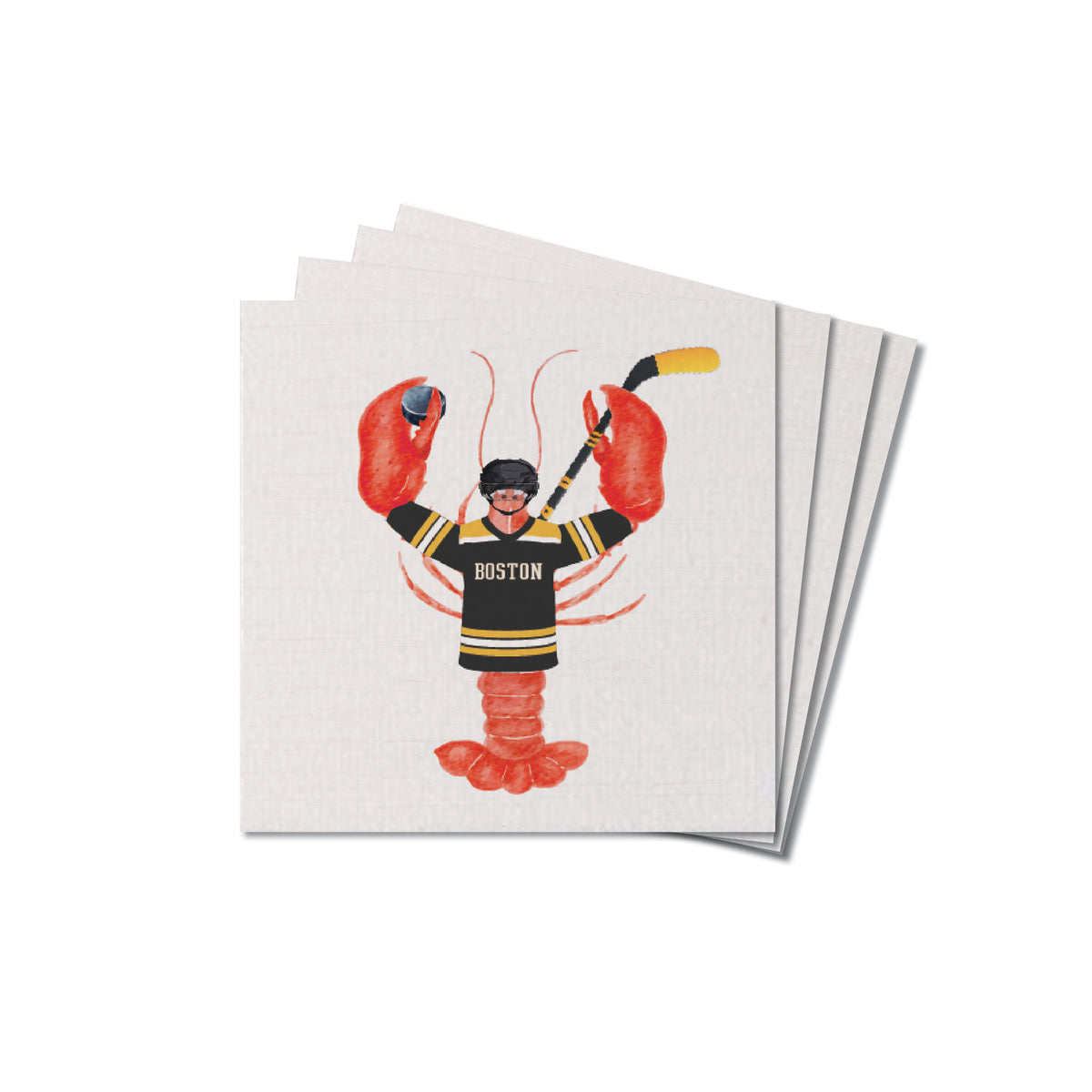 Boston Black Gold Lobster Coaster Set