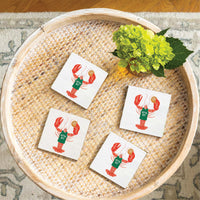 Boston 617 Green Lobster Coaster Set