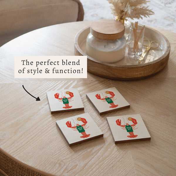 Boston Basketball Lobster Coaster Set