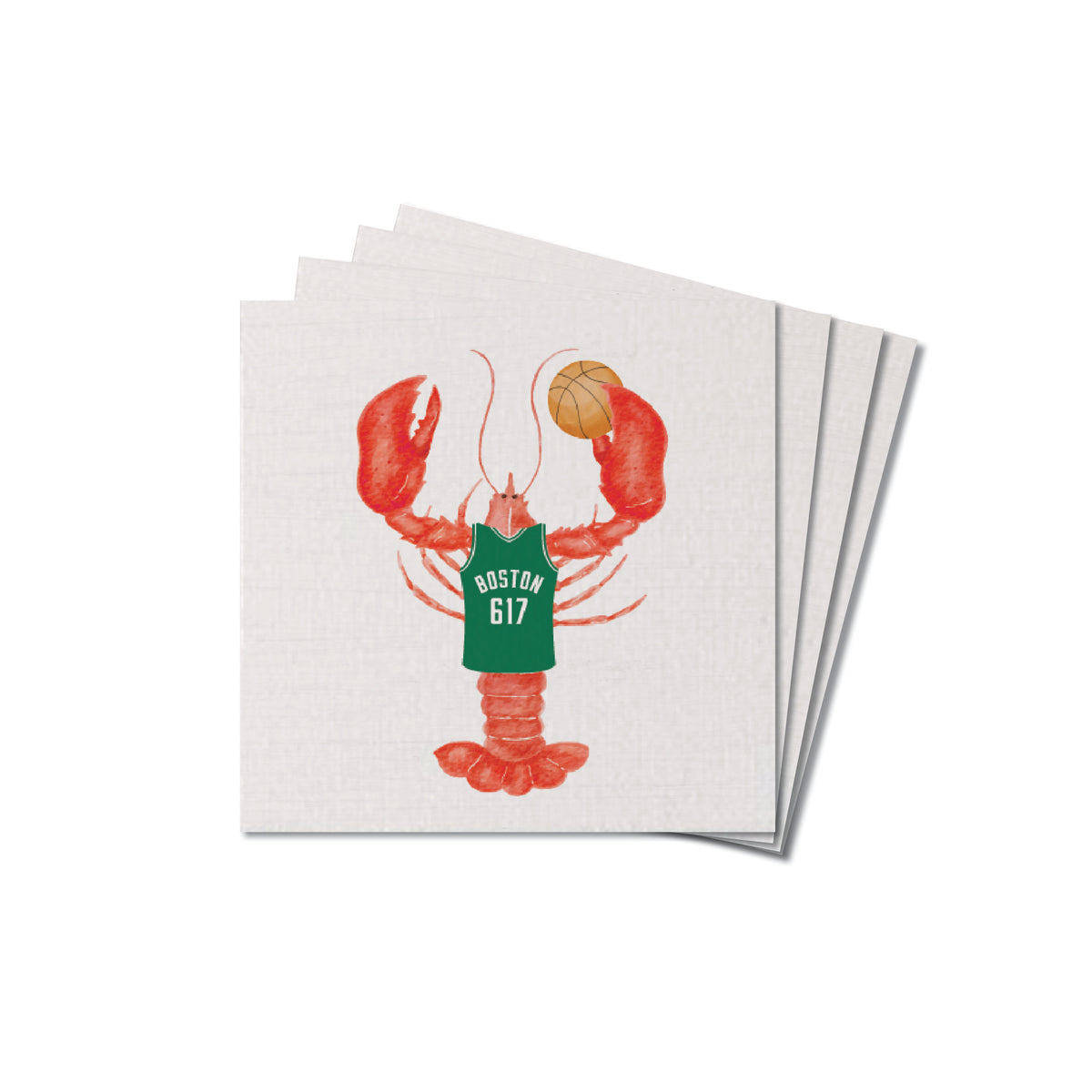 Boston 617 Green Lobster Coaster Set