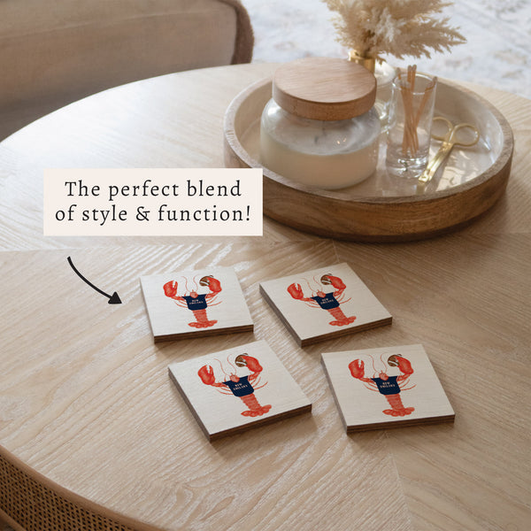 New England Football Lobster Coaster Set